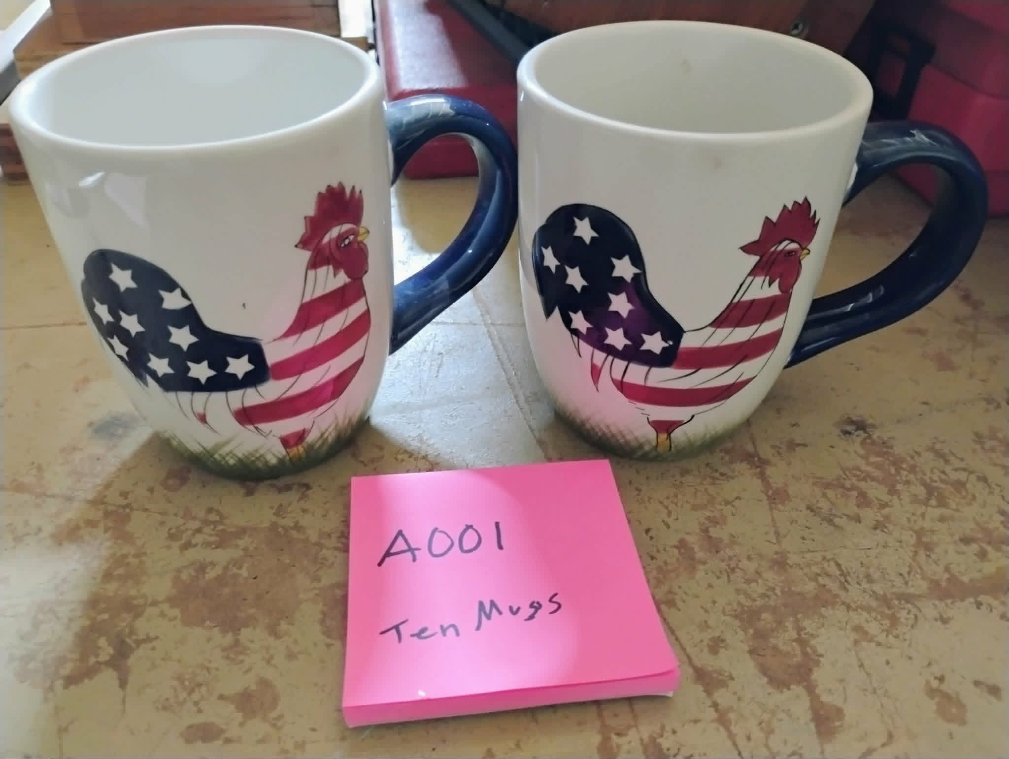 10 Coffee Mugs (various sizes) #A8001