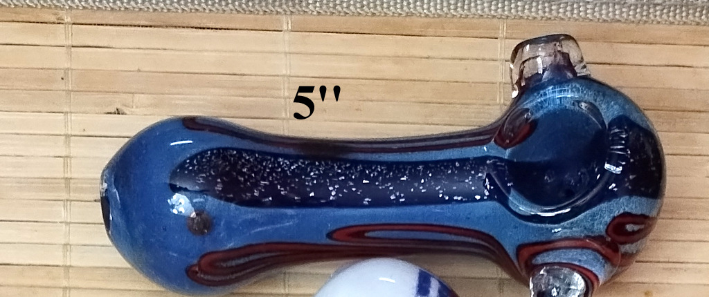 5" Blue Dichroic Glass Spoon