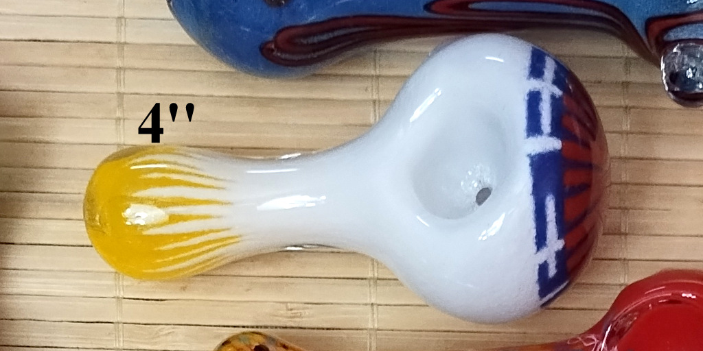 4" Hand-blown White Glass Pipe