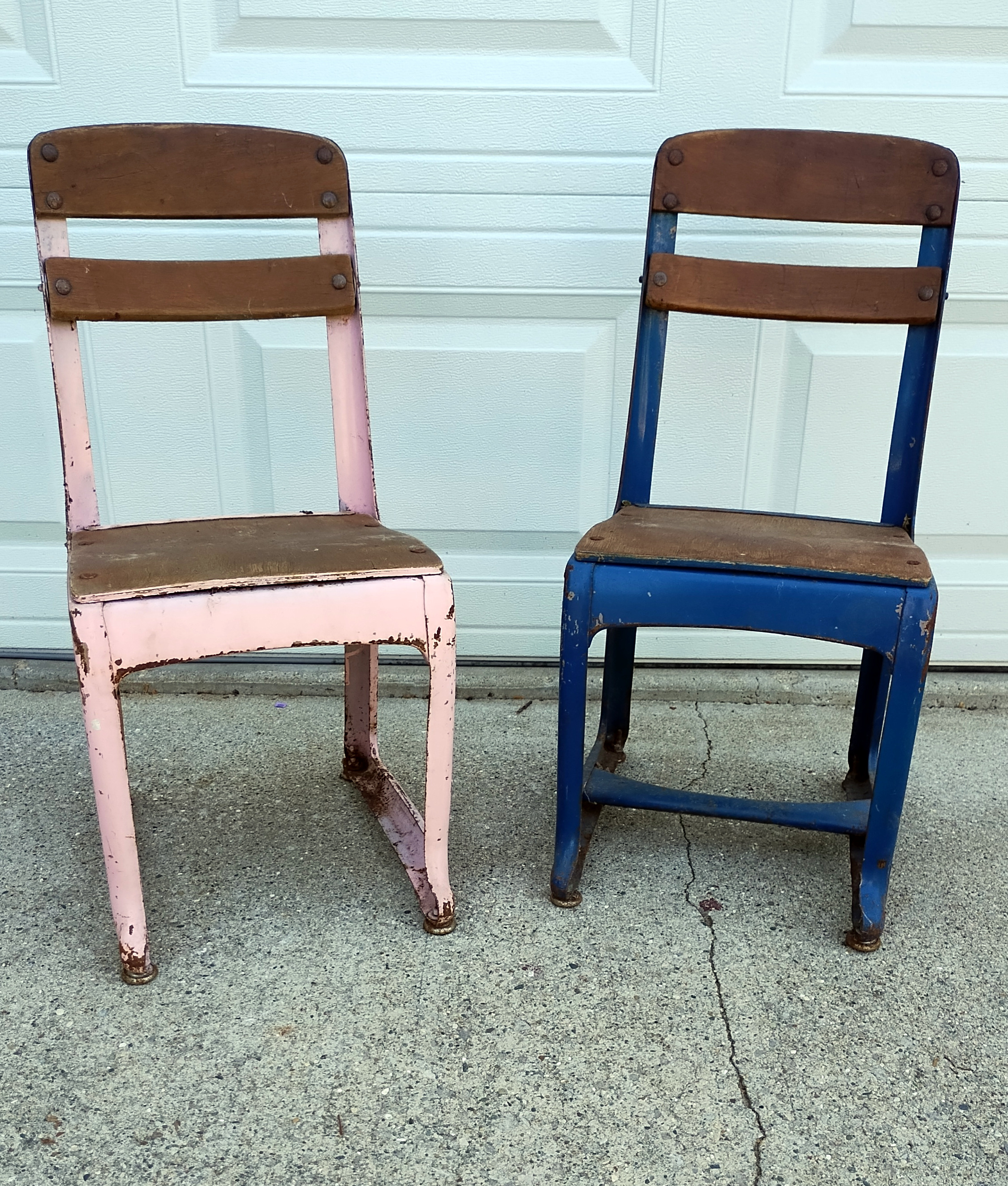 Pair of Vintage Children's School House Chairs