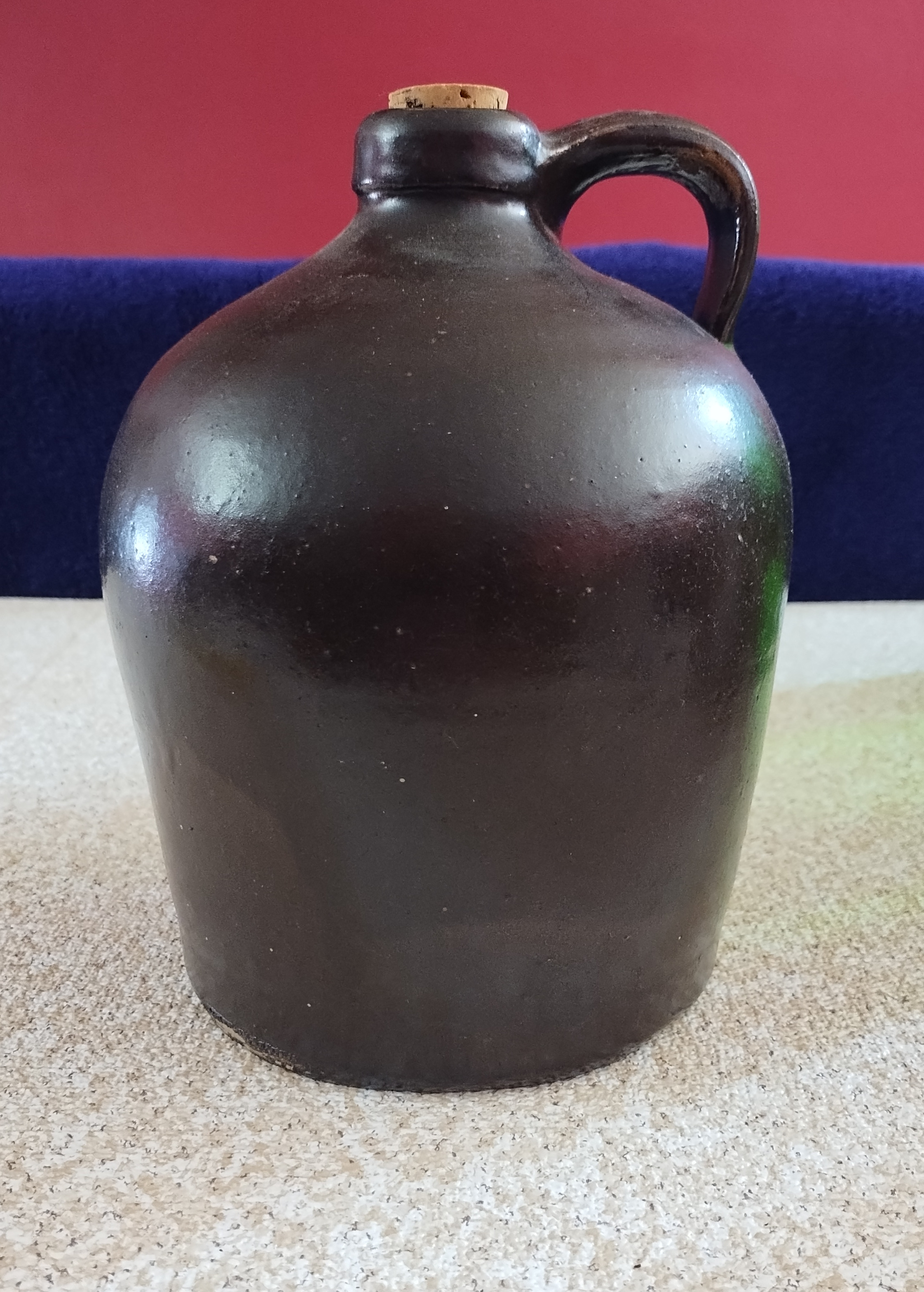 8" Brown Jug w/cork