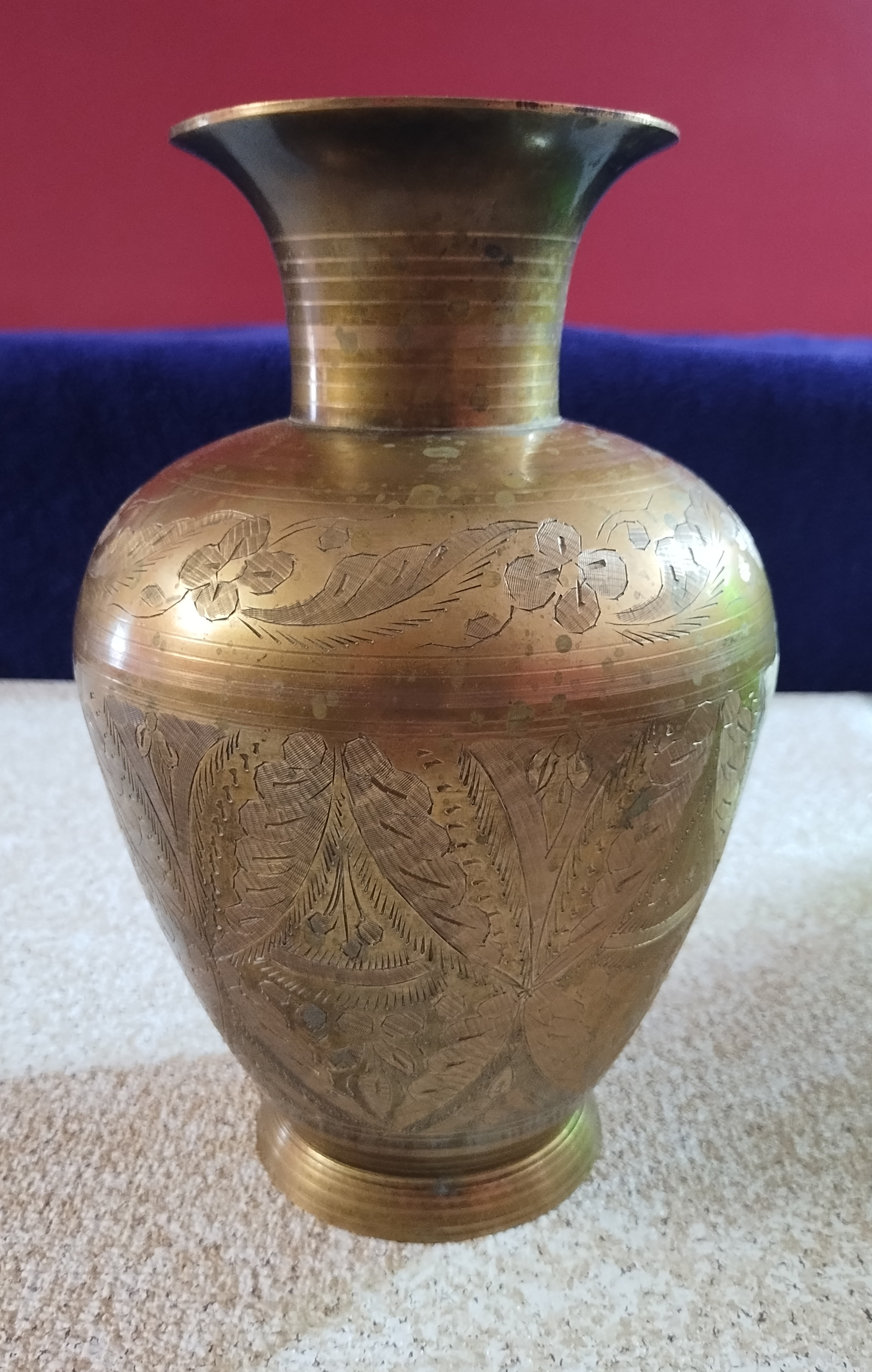 Vintage Decorative Brass Vase / Pot