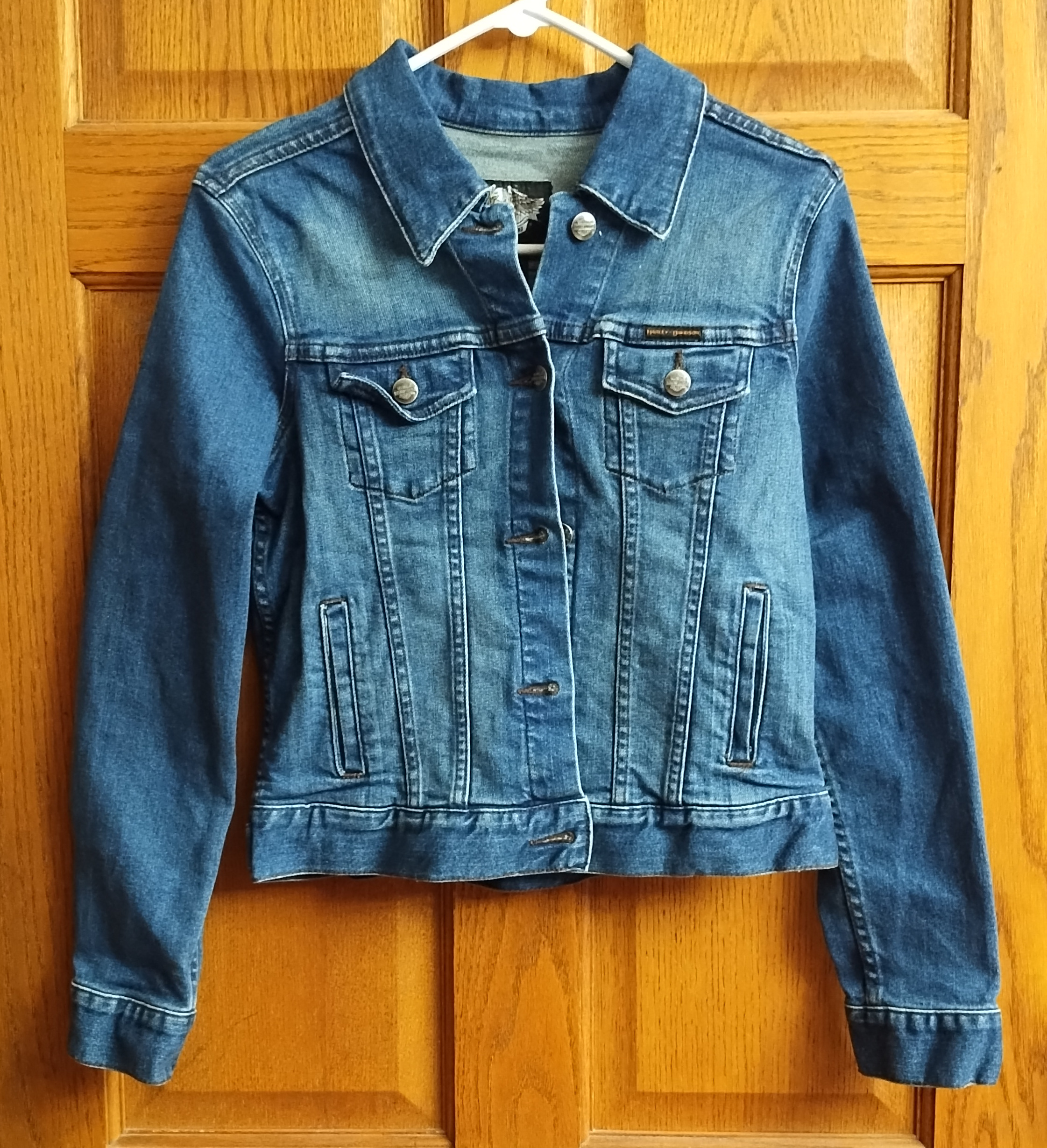 Vintage Harley Davidson Denim Jacket, Ladies MED